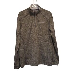 Eddie Bauer Mens Front Zip Pullover Sweater Hoodie sz L